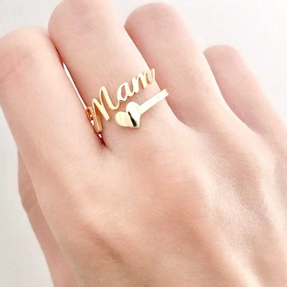 Customized Heart  Name Ring